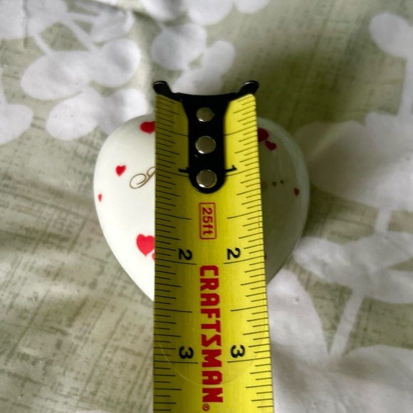 VTG Mini Porcelain Heart Shaped Trinket I Love You Dainty Chic Collectible Box - Picture 8 of 10